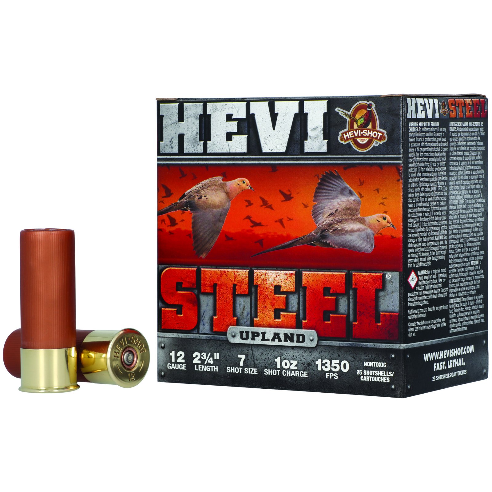 HEVI-Shot HS61227 12 Gauge 2.75" 1oz #7 Steel Shot 25 Rounds - HEVI Shot - 12 GAUGE