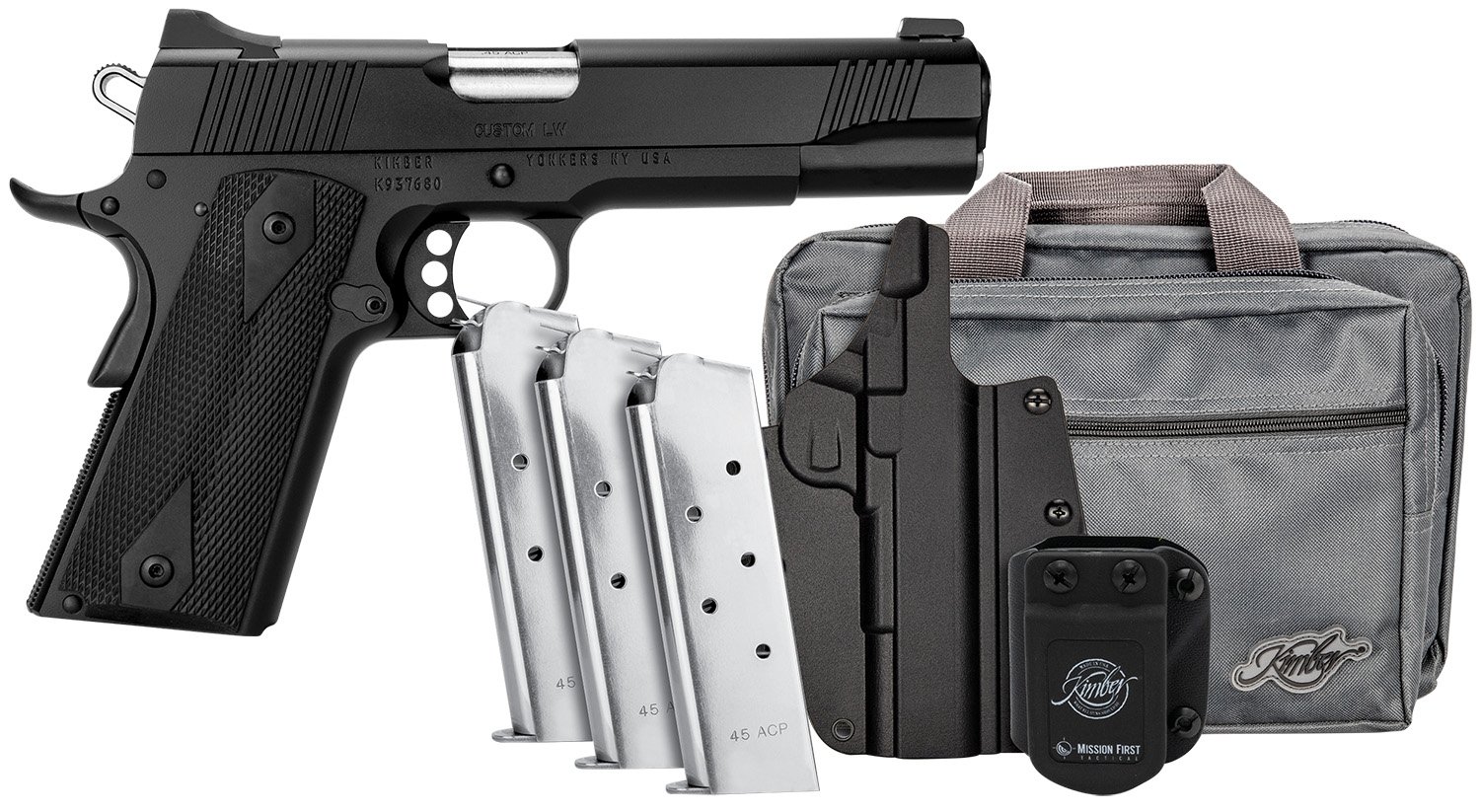 Kimber Mfg.inc 3700812 Custom LW Club Bundle 45ACP 7+1 5" Front... - Kimber Manufacturing, Inc. - 45 ACP