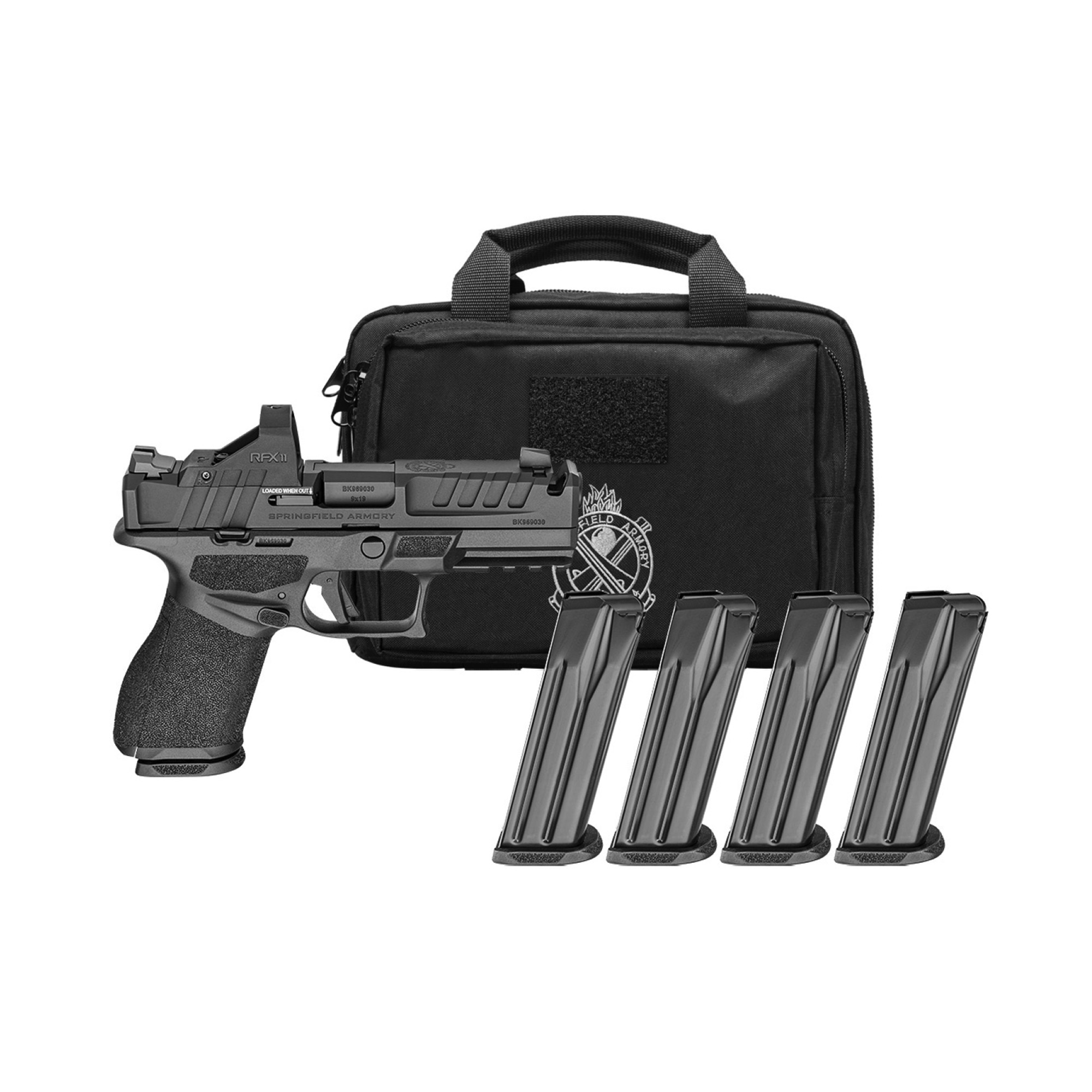 Springfield Gear Pac Echelon 4.0C Comp Handgun 9mm Luger 10(4)rd Magazines 4 Comp Barrel Green Dot & Bag