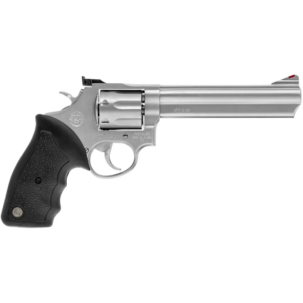 Taurus 66 Revolver, 2-660069, Stainless Steel, .357 MAG, 6-Inch Barrel, 7-Round Capacity, Rubber Grip, DA/SA Action