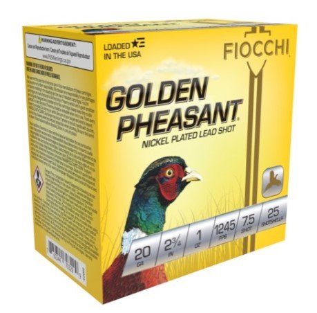 Fiocchi Golden Pheasant 20 ga. 2.75 in. 1 oz. 7.5 Shot Shotgun Shell - Fiocchi - 20 Gauge
