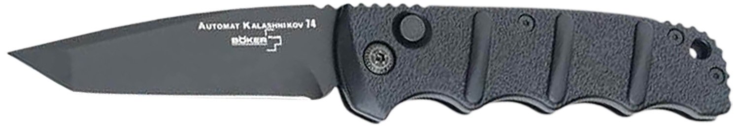Boker 01Kals101 Kalashnikov 3.35" Tanto Plain Black D2 Steel Blade Aluminum