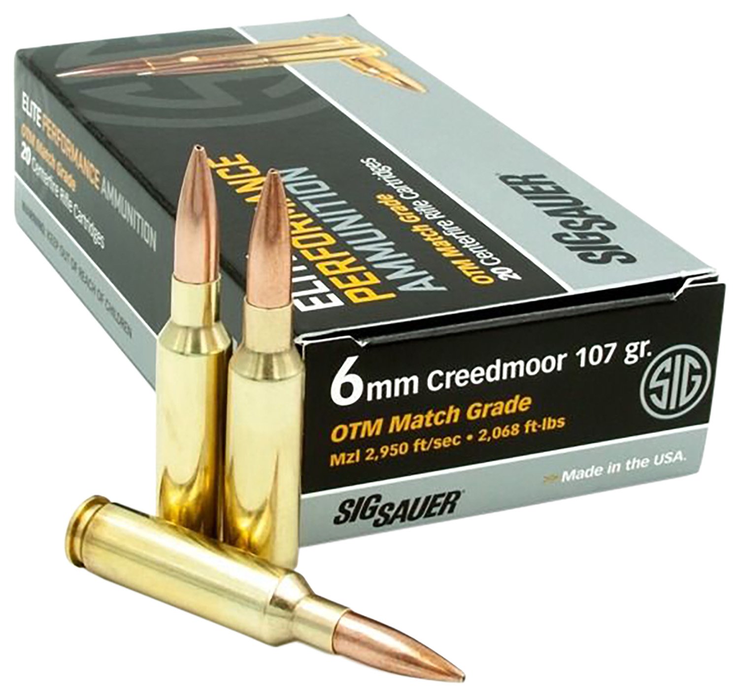 Buy Sig Sauer E6MMCM220 Marksman Elite 6mm Creedmoor 107 gr OTM 20 Bx online