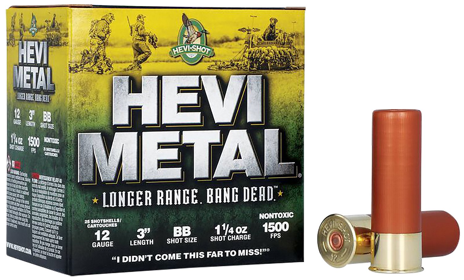 HEVI-Shot HS38088 12 Gauge 3" 1 1/4oz BB 1500fps 25/Box 10/Case