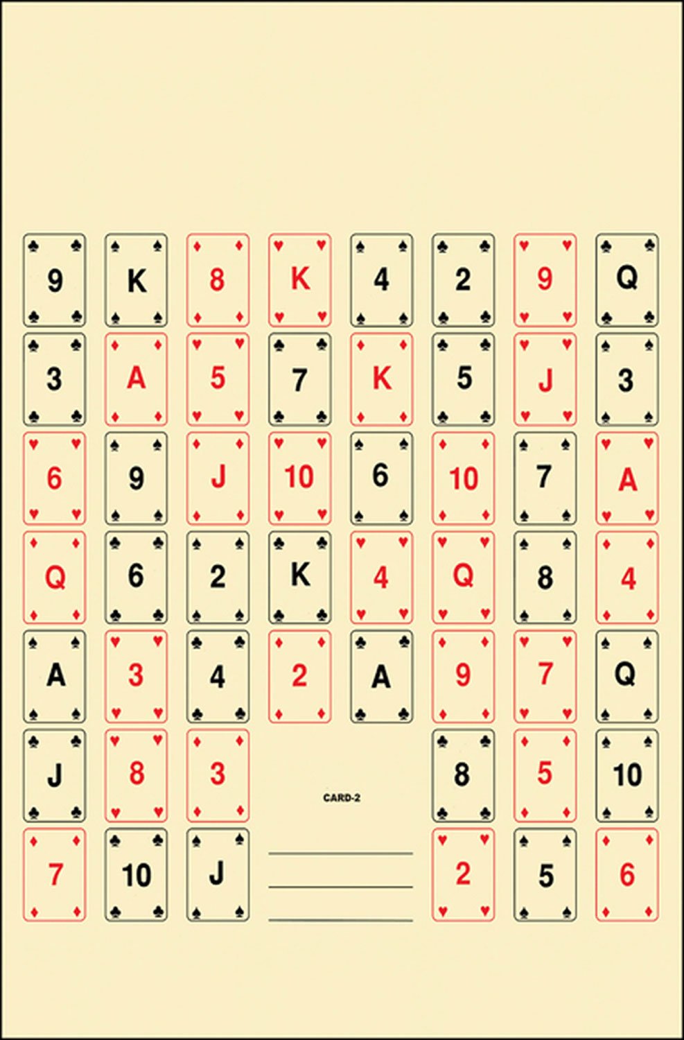 Action Target CARD2100 52 Playing Cards Paper Target 22.5"x24" 100/Box - Action Target