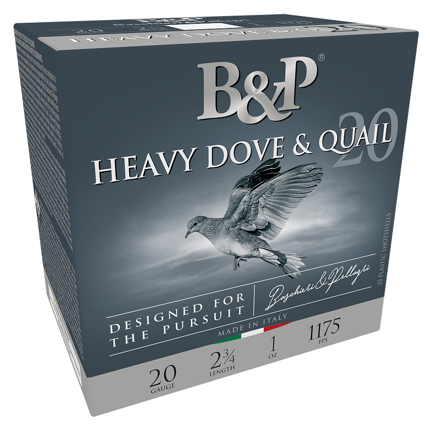 B&P Ammunition 20BD8 Heavy Dove & Quail 20Gauge 2.75" 1oz 8Shot 25 Per - Baschieri & Pellagri - 20 Gauge