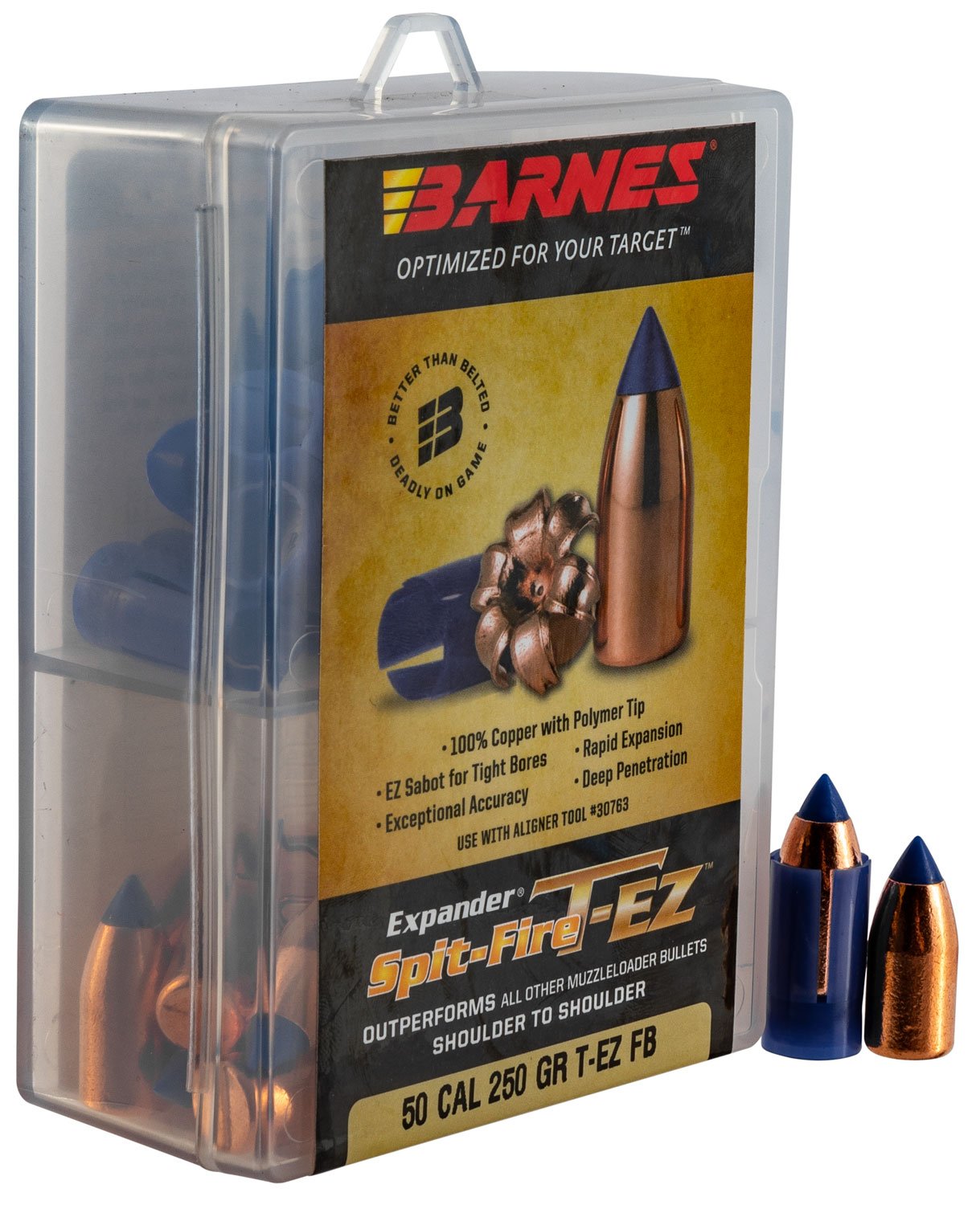 Barnes 30601 Spit-Fire T-EZ 50 Cal 250gr Muzzleloader Bullets 24ct Box - Browning - SPIT-FIRE T-EZ FB