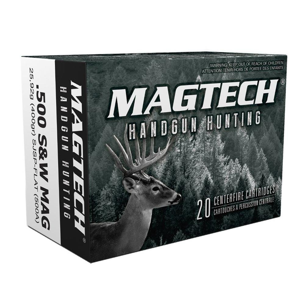 Magtech 500A 500 S&W Mag 400gr SJSP FP Ammo 20rds - Magtech Ammunition - SEMI-JACKETED SOFT POINT FLAT