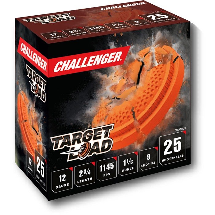 Challenger CTA12L9 12 Gauge 2-3/4" 1-1/8 oz #9 Shot Ammo 250/Case - CHALLENGER AMMO - 12 GAUGE