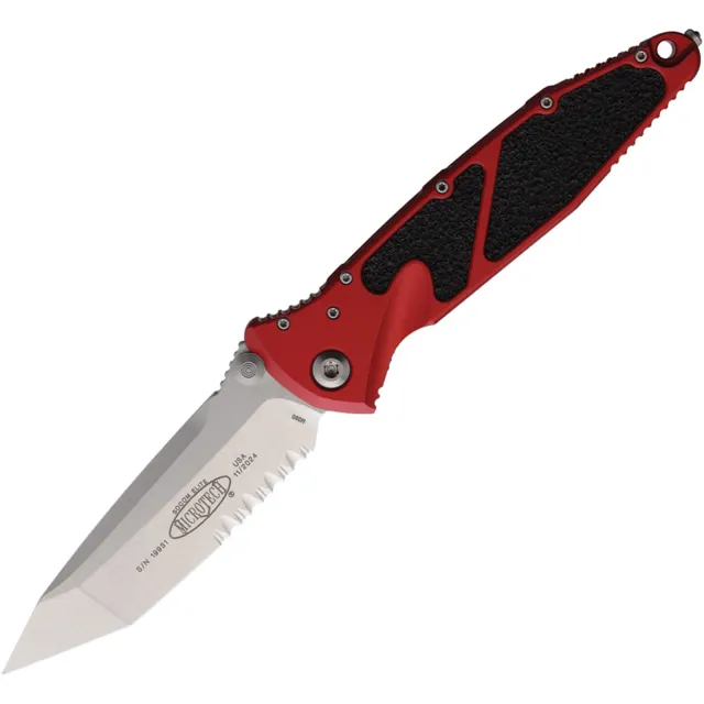 Microtech Socom Elite 161-11RD 3.98 In Red Stonewash Part Serrated