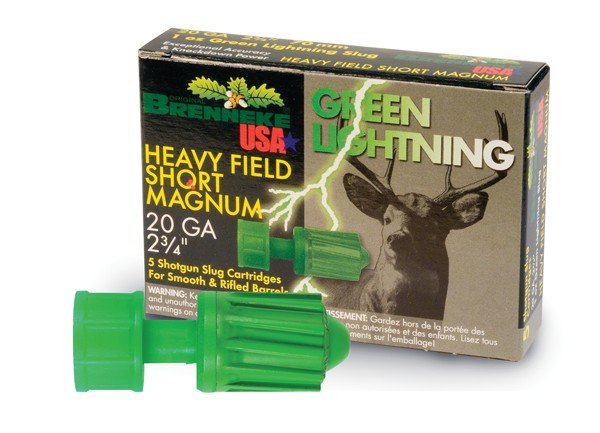 Brenneke Green Lightning Slugs 20 ga. 2 3/4 in. 1 oz. 5 rd. - Brenneke - SLUG