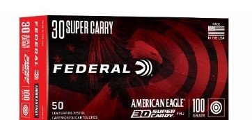 Federal AE30SCA 30 Super Carry 100 Grain FMJ 4 in Barrel 50 Rounds - Federal Premium Ammunition - FULL METAL JACKET
