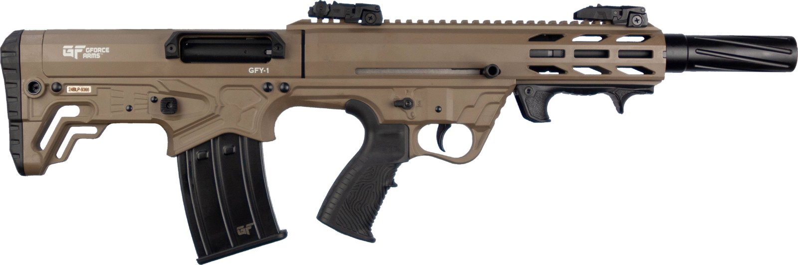 GForce GFY-1 12 Gauge Bullpup Shotgun 18.5" FDE Spiral Fluted Shroud - GForce Arms - 12 GAUGE