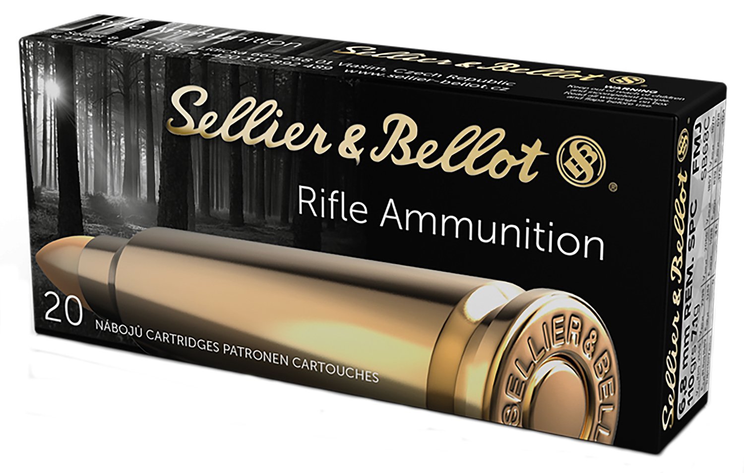 Buy Sellier & Bellot SB68C 6.8mm Rem SPC 110gr FMJ Ammo 20 Rounds online