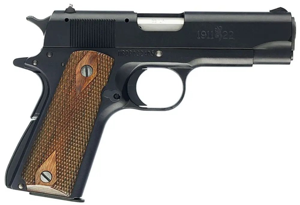 Browning 051803490 1911-22 A1 Compact CA Compliant 22 LR 10+1 3.63" Matte Black Serrated Steel Slide & Aluminum Frame w/Beavertail, Textured Composite Grip - Browning - 22 LR