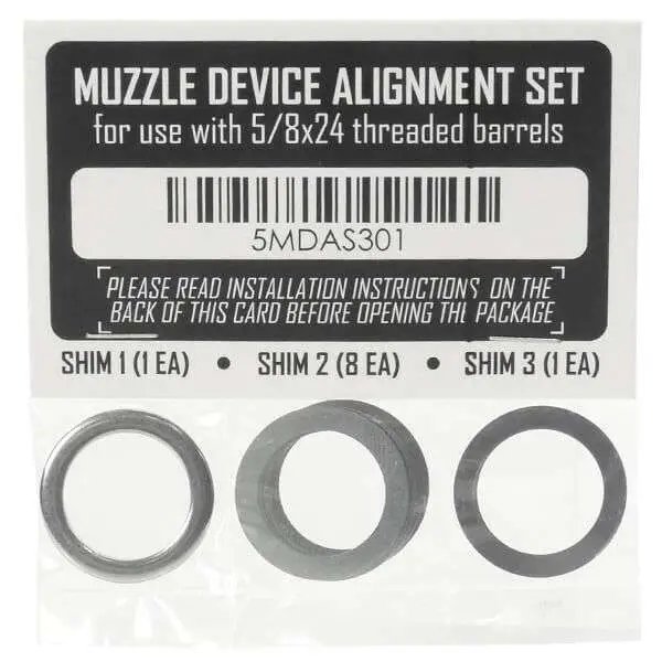 Dead Air Shim Kit 7.62 - Precise Alignment for Muzzle Devices