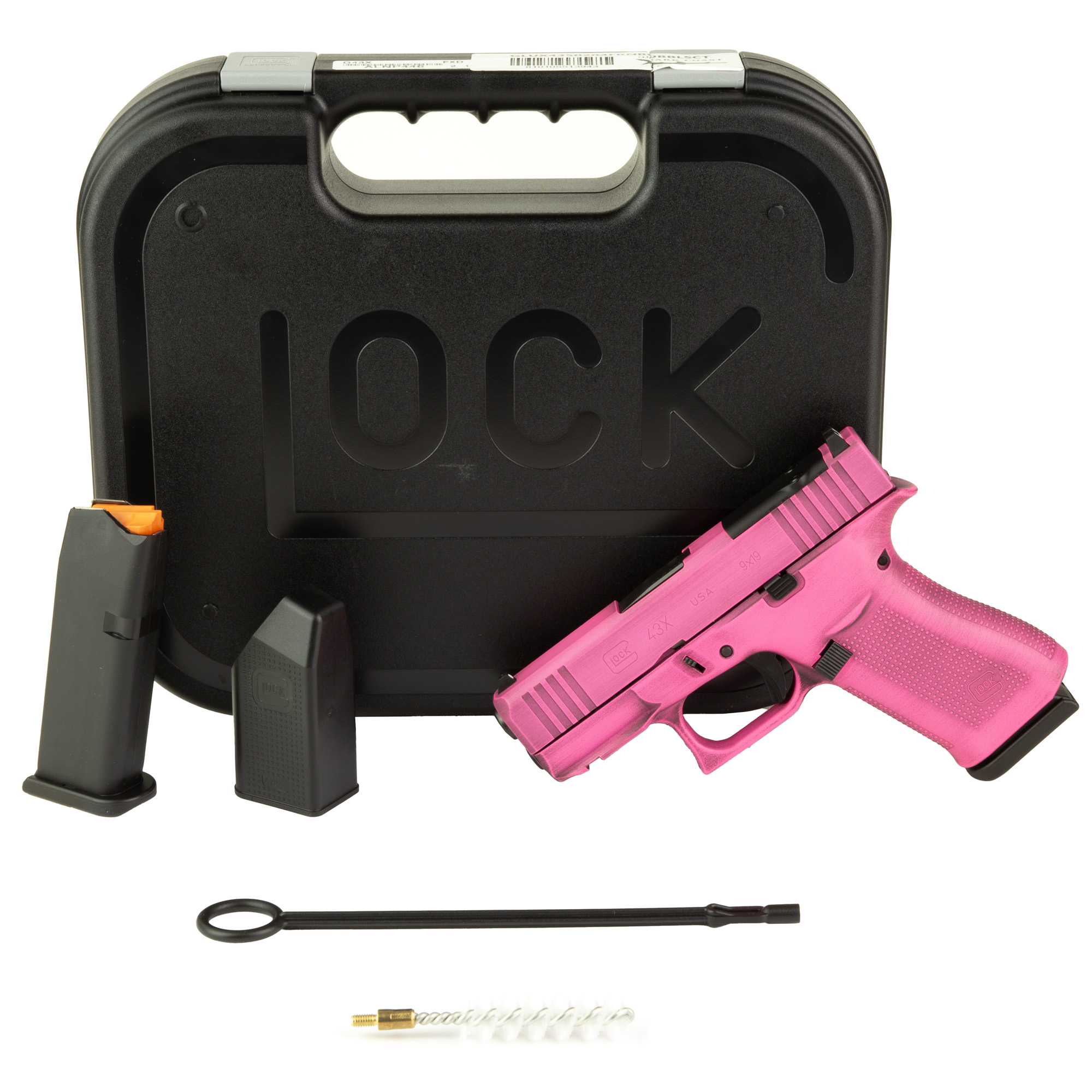 Glock UX4350204FRN 43X 9MM Pistol, 3.41" Barrel, Pink Cerakote, 10 Rds