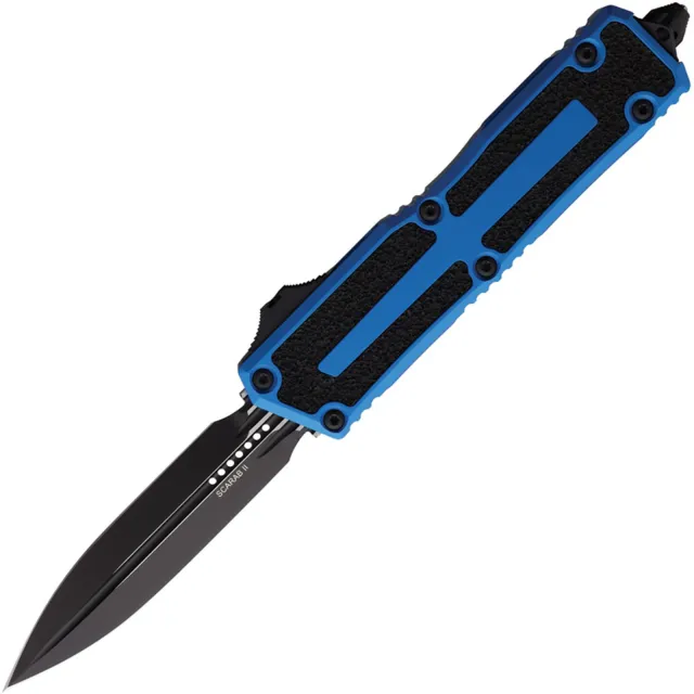 Microtech Scarab II G3 3.97 In DE Black Blue ALU Handle