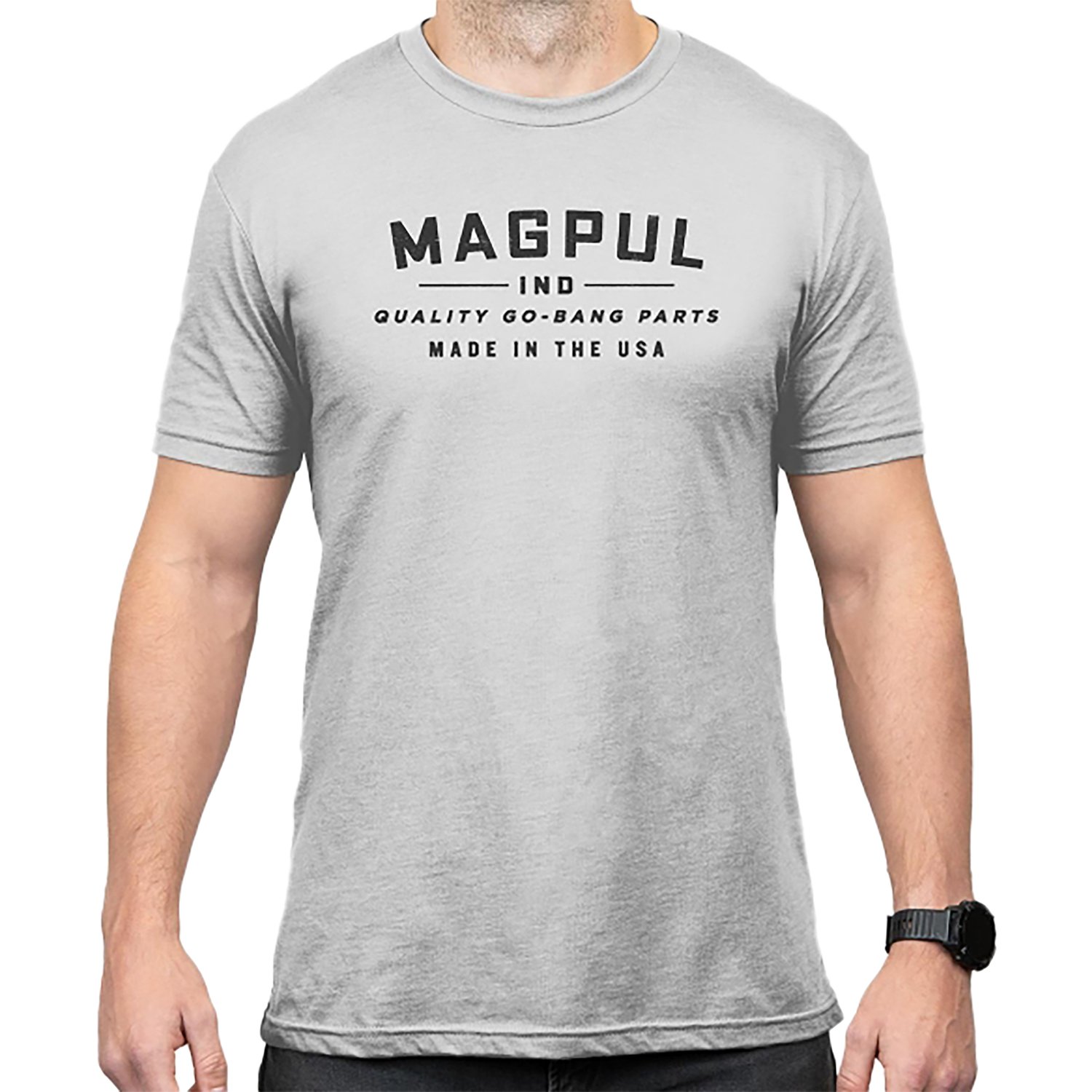 Magpul MAG1112-041-M Go Bang Parts Stone Gray Heather Cotton/Polyester Short Sleeve Medium - Magpul Industries - SHORT SLEEVE