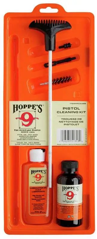 Hoppe's Pistol Cleaning Kit 38 / 357 Cal / 9mm (Clam Pack) - UPC: 026285513530