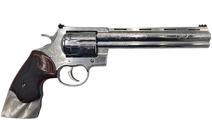 Colt CNCRWANA8 Anaconda 44MAG 8" Engraved Rosewood Pearl Grips