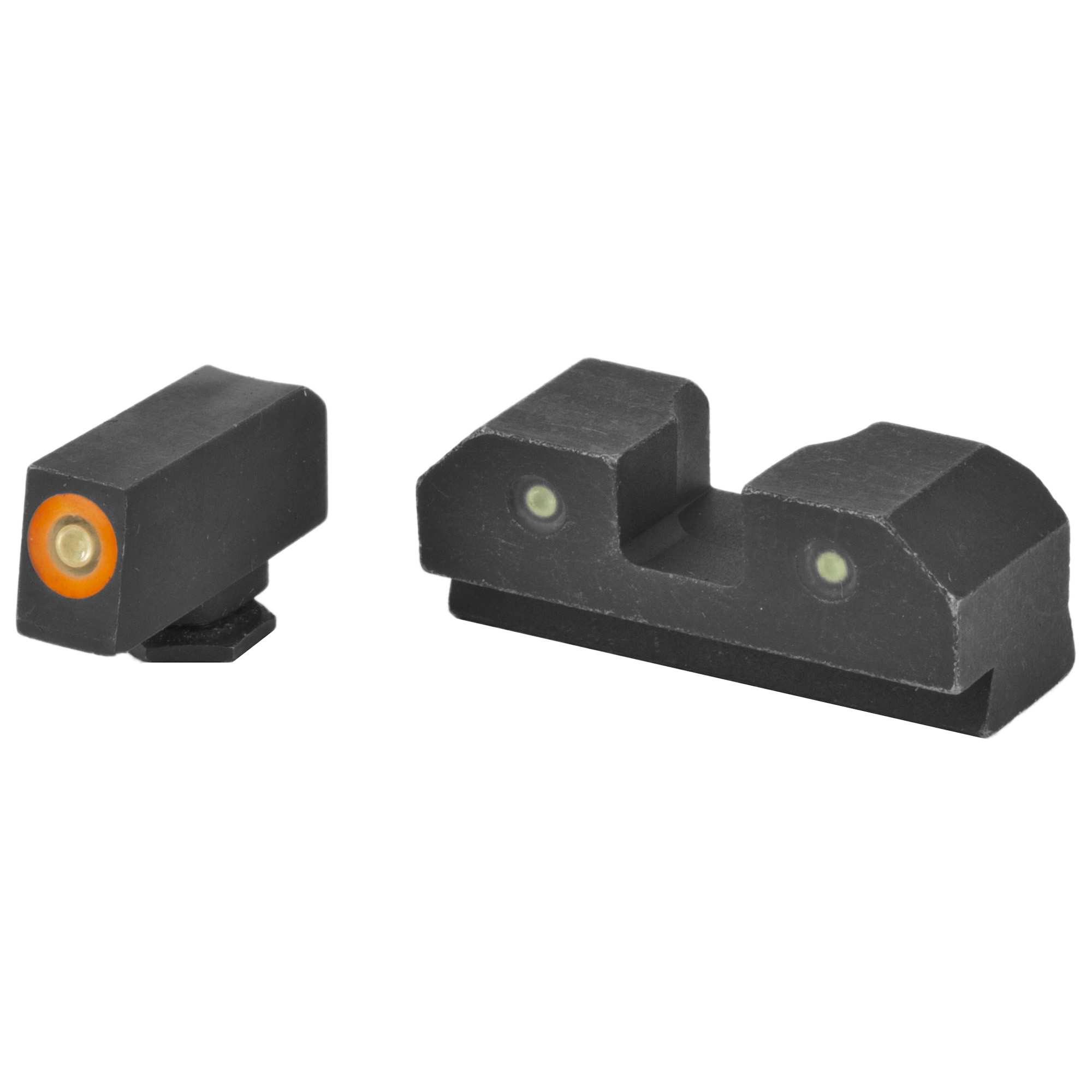 XS Sights GLR012P6N R3D Night Sights Glock Green Tritium Orange Front