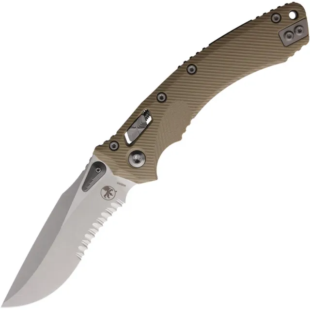 Microtech Amphibian 3.9 In SE/PS/SW Tan G10 Ram-Lok Fluted