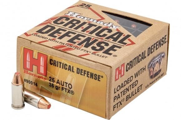Hornady 90014 Critical Defense 25 Auto 35 Grain FTX 25 Rounds Box