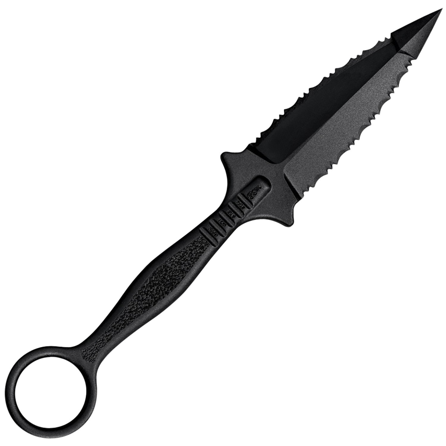 Buy Cold Steel CS92FR FGX Ring Dagger 3.50" Fixed Serrated Dagger Black Griv-Ex Blade/Black w/Molded Ring Griv-Ex Handle online