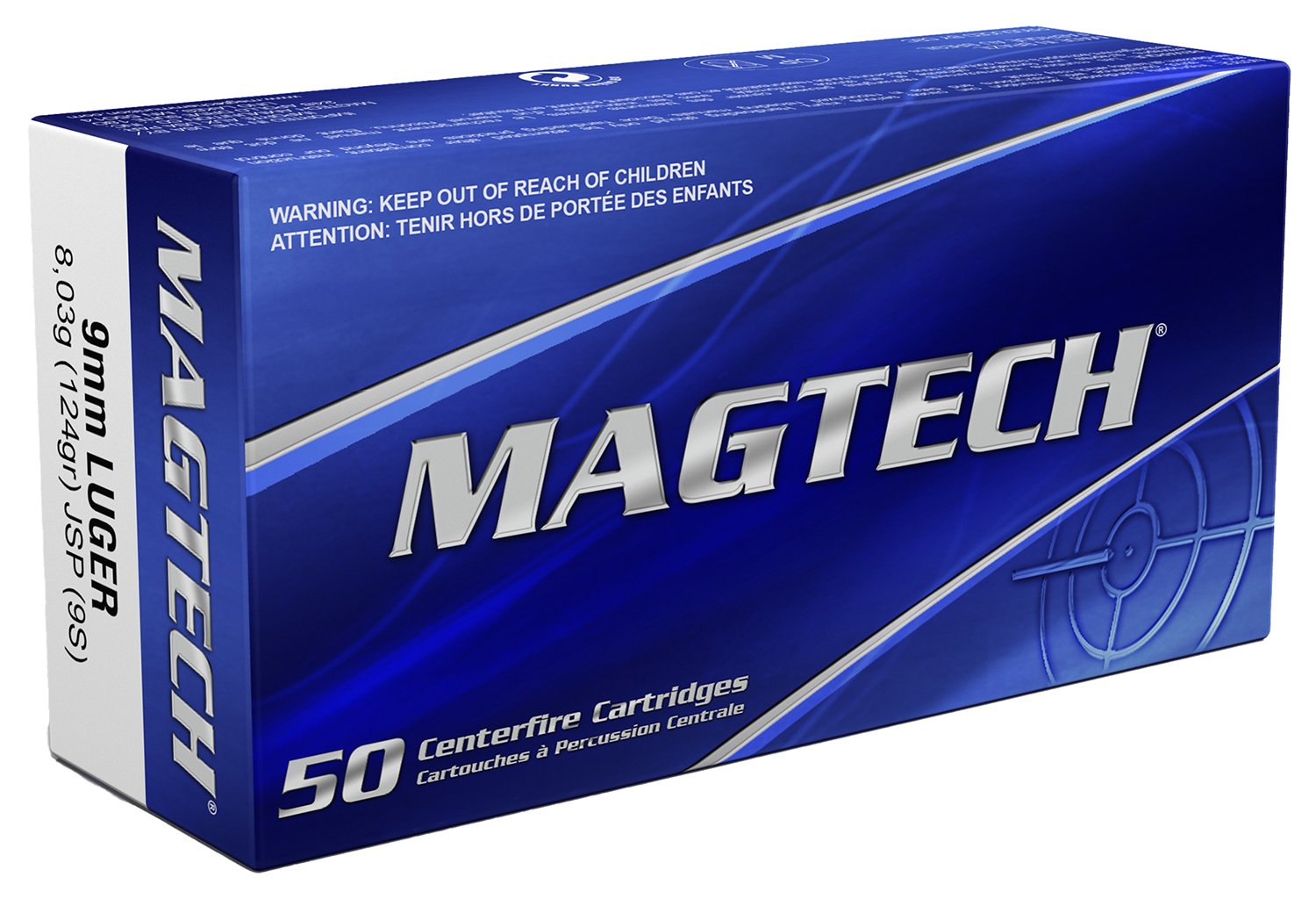 Magtech 9S 9mm Luger 124gr JSP Ammo 50/Box - Magtech Ammunition - JACKETED SOFT POINT