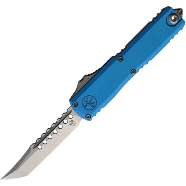Microtech UTX-70 G4 Hellhound 2.5 In Stonewash Blue Aluminum Handle