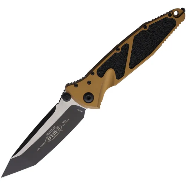 Microtech 161-1TA Socom Elite 3.98 In Black Tan Aluminum Handle