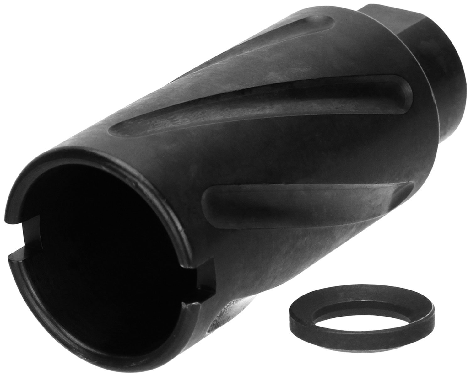 Buy TacFire MZ1007N Spiral Fluted Muzzle Brake 1/2"-28 tpi Black Steel online