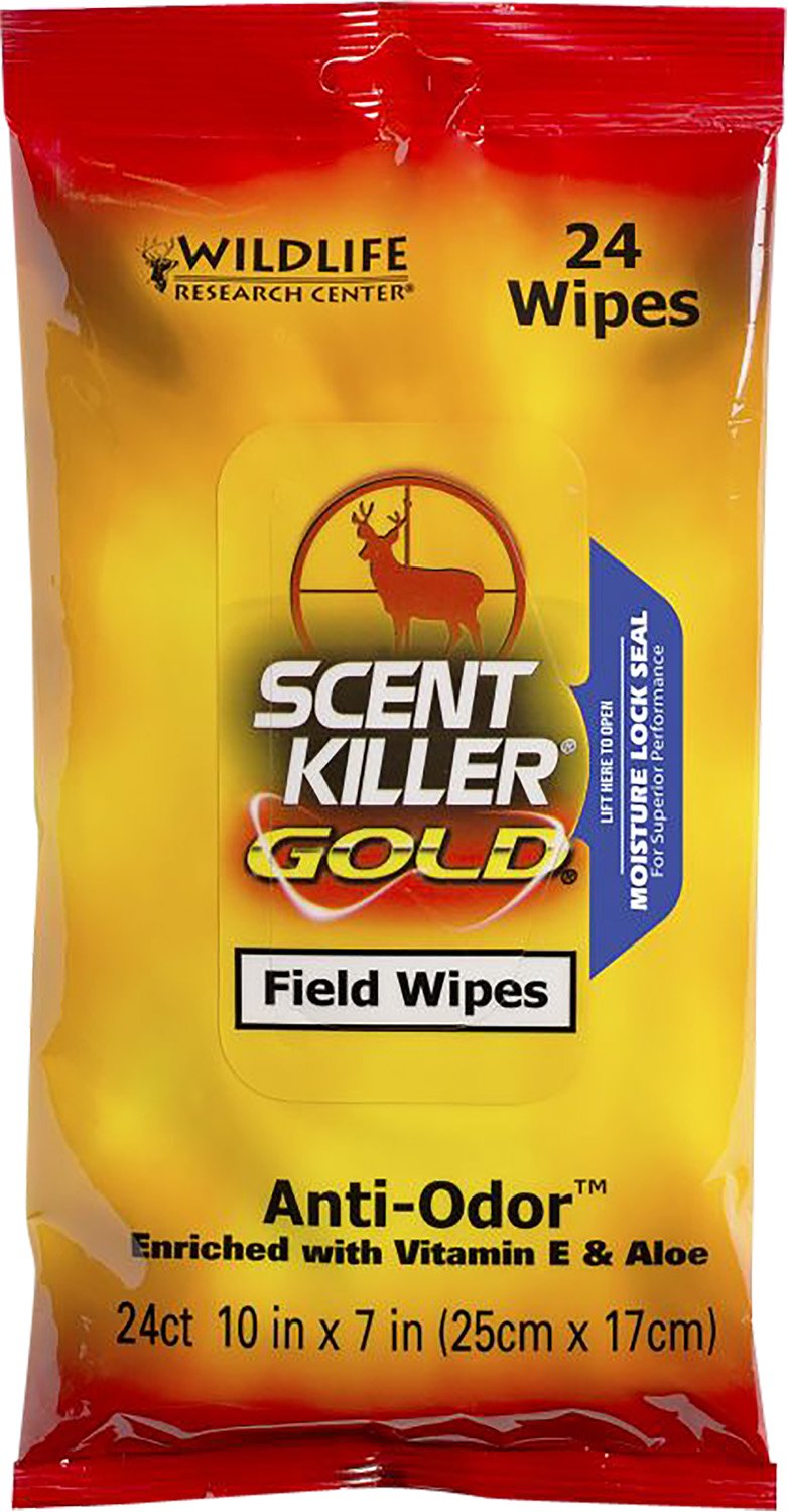 Wildlife Research Scent Killer Gold Field Wipes Odor Eliminator 24 Pack - Wildlife Research Center