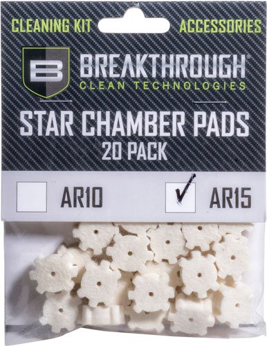 Breakthrough AR-15 STAR CHAMBER PAD 20 PK W/ 8-32 ADTR - Breakthrough Clean - AR-15