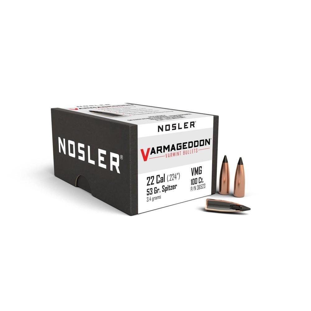 Nosler Varmageddon .224 Caliber 53gr FB Tipped Bullets, 100 Pack - Model 36523 - Nosler - 22 CALIBER