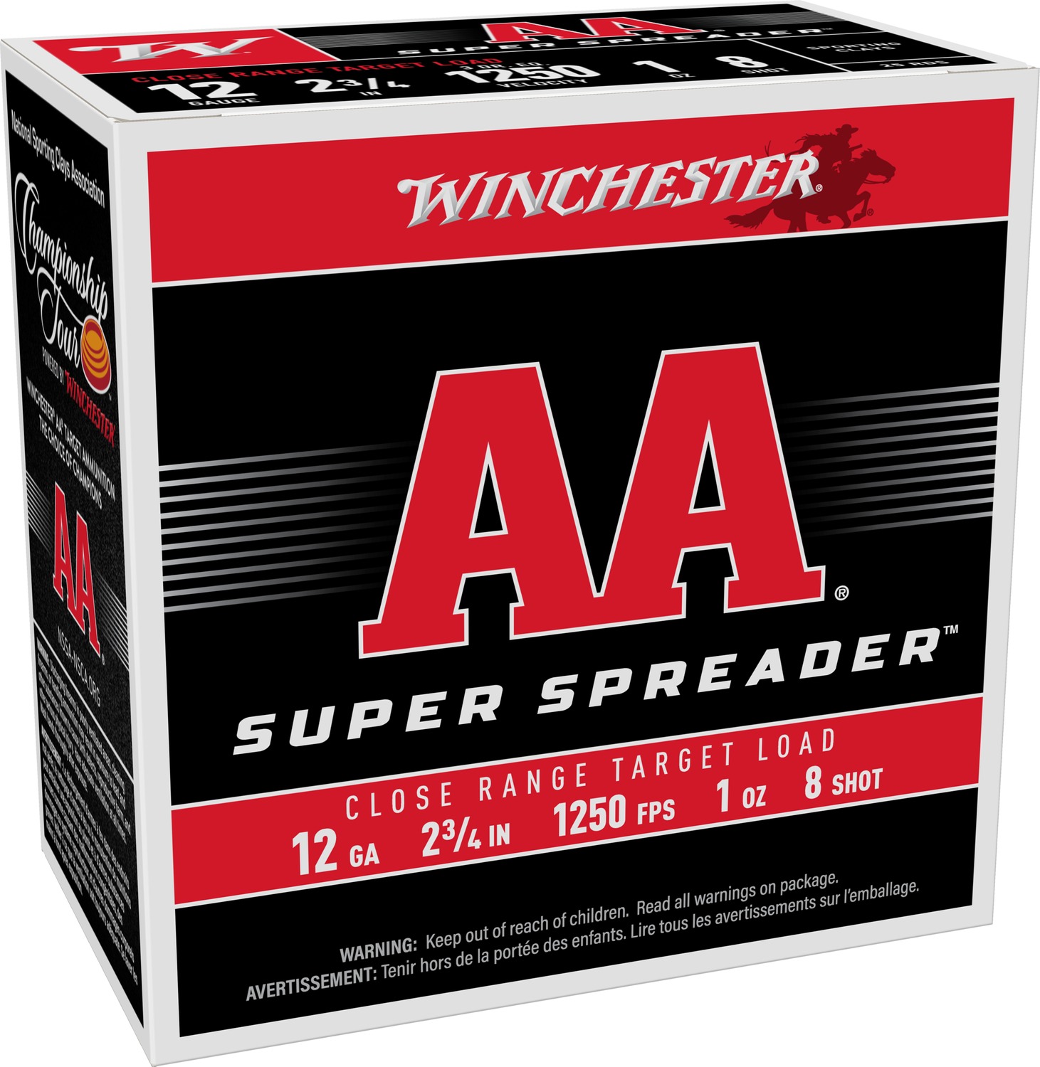 Winchester AA Super Spreader 12GA 2-3/4in #8 1oz 1250fps 25rd
