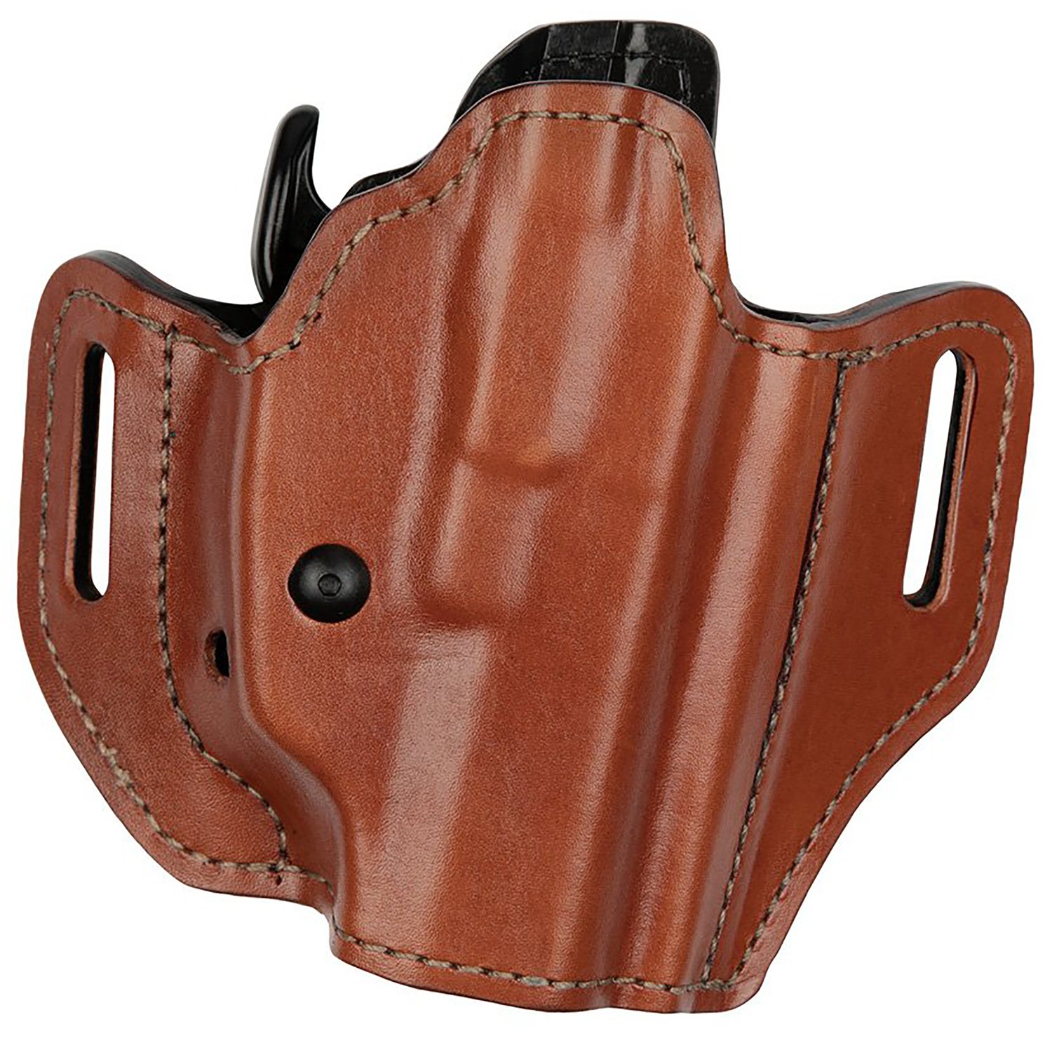 Bianchi 38351 Allusion Assent Pro-Fit OWB Size 13 Tan Leather Belt Slide for Glock 17/22/Springfield XDS/Ruger American Pistol - Bianchi - TAN