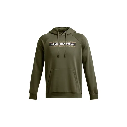 Buy Under Armour Rival Fleece Camo Chest-Stripe Hoodie Brushed online