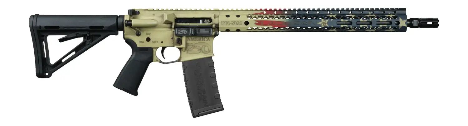 BLACK RAIN SPEC15 RIA 5.56 16IN BBL 250TH ANNIVERSARY ENGRAVING AMERICAN FLAG W/WTP 30RD - BLACK_RAIN - 5.56 NATO