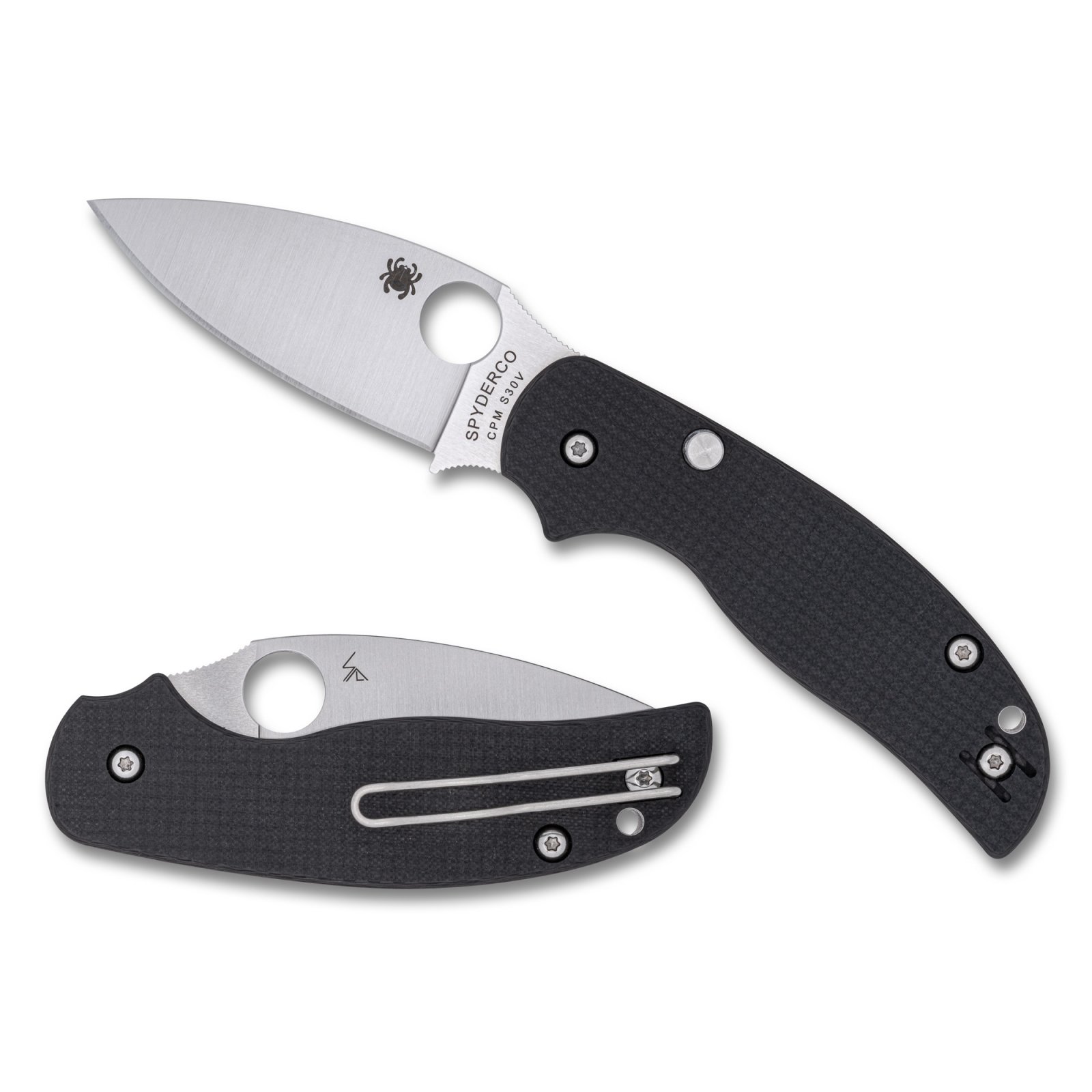 Spyderco C123CFBCLP Sage 6 Button Lock 3" CPM S30V Carbon Fiber Knife - Spyderco