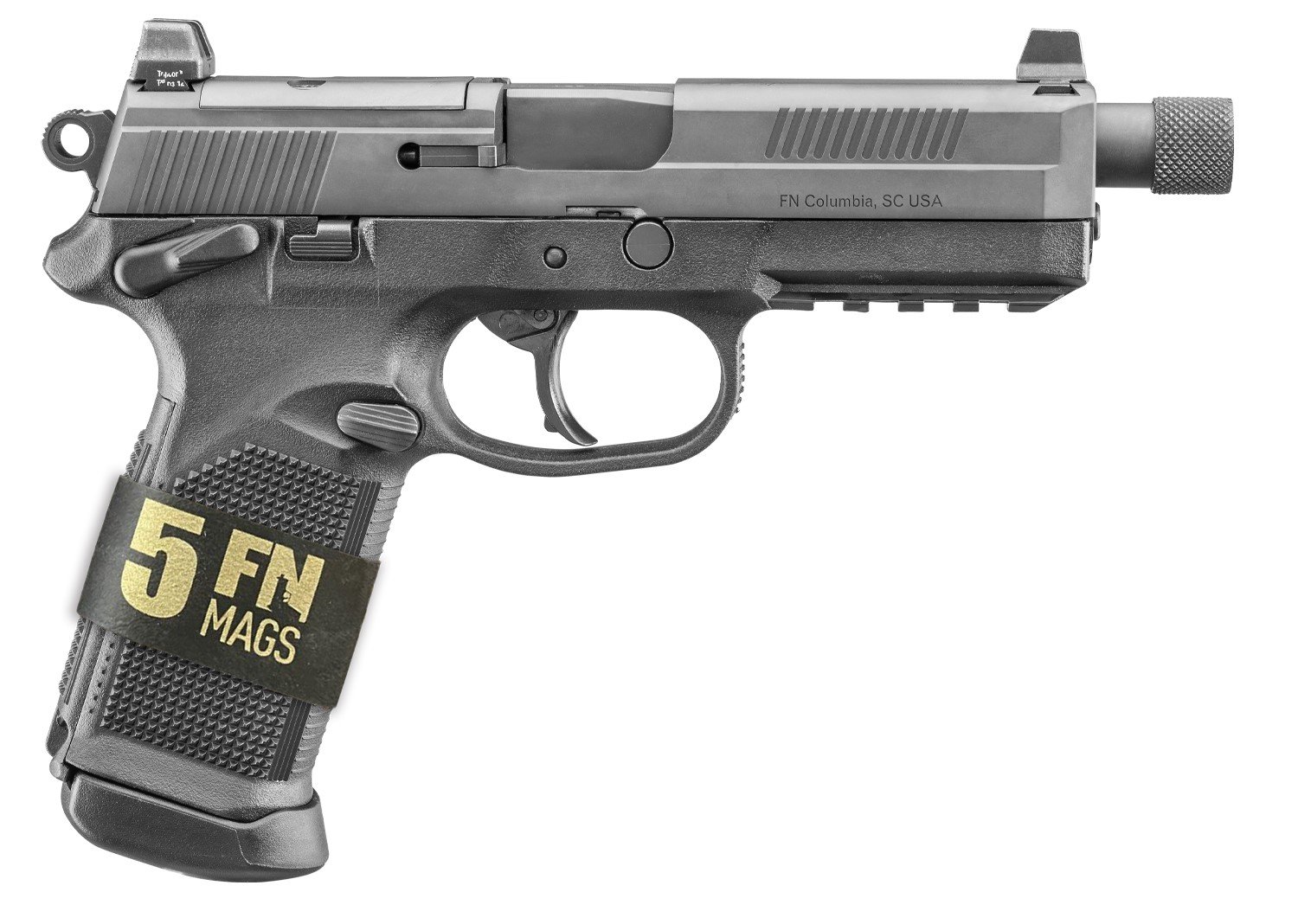 FN 66101633 FNX Tactical Bundle 45 ACP 10+1 5.30" Black Steel Threaded