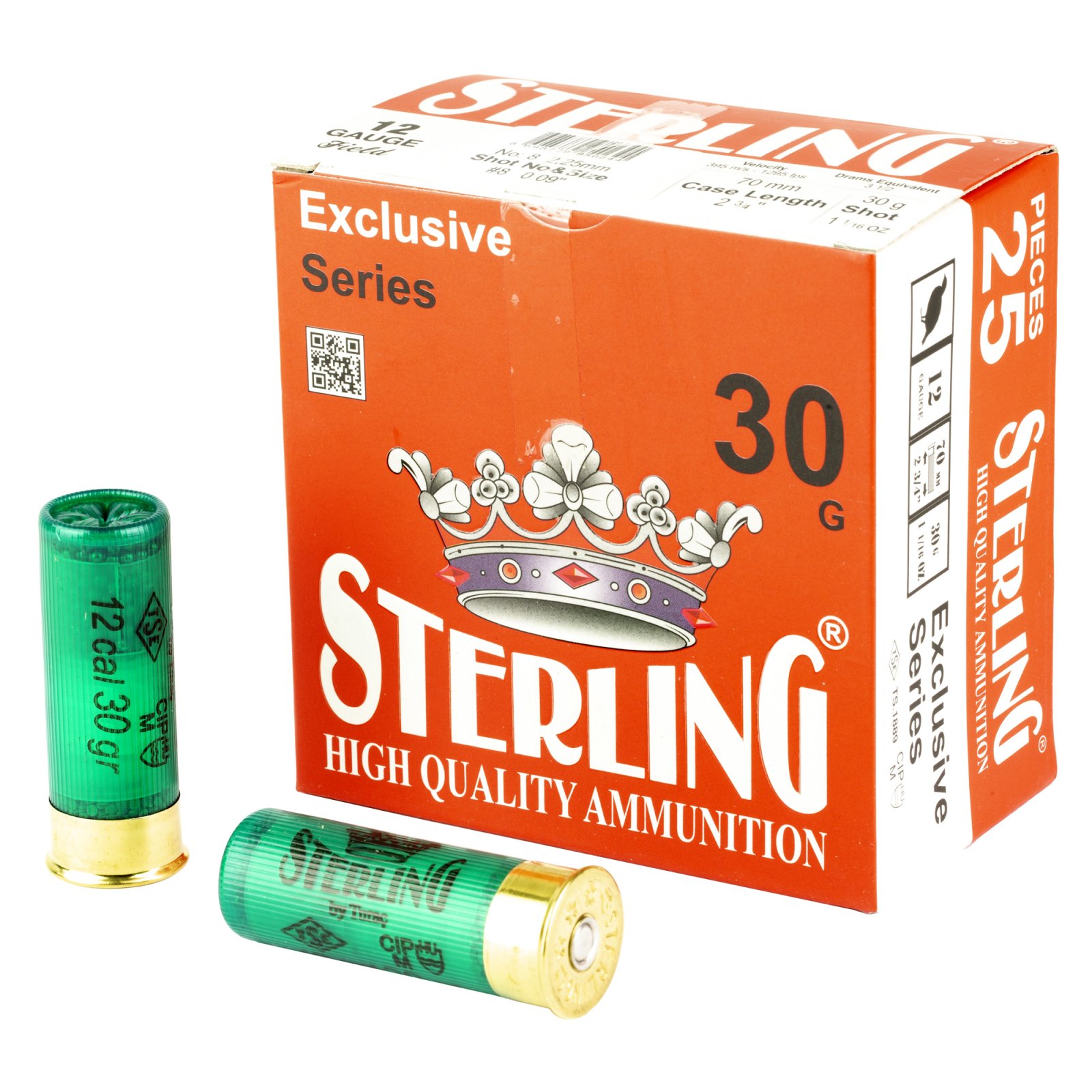 Sterling Exclusive Series 12 Gauge 2.75" #8 1 1/6 oz Shot Shell 25 Round