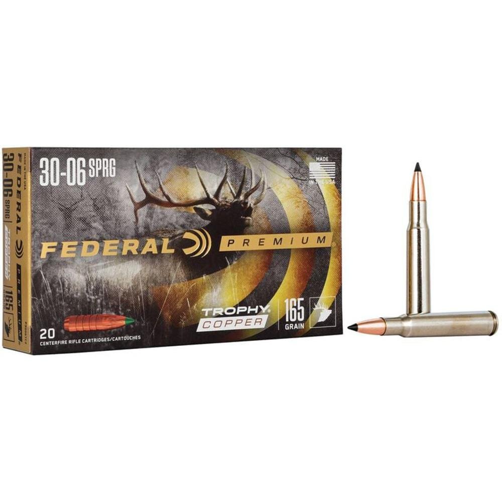 Federal Premium Trophy Copper .30-06 Sprg 165 gr TC Ammo 2800 fps - Federal Premium Ammunition - 30-06 SPRINGFIELD