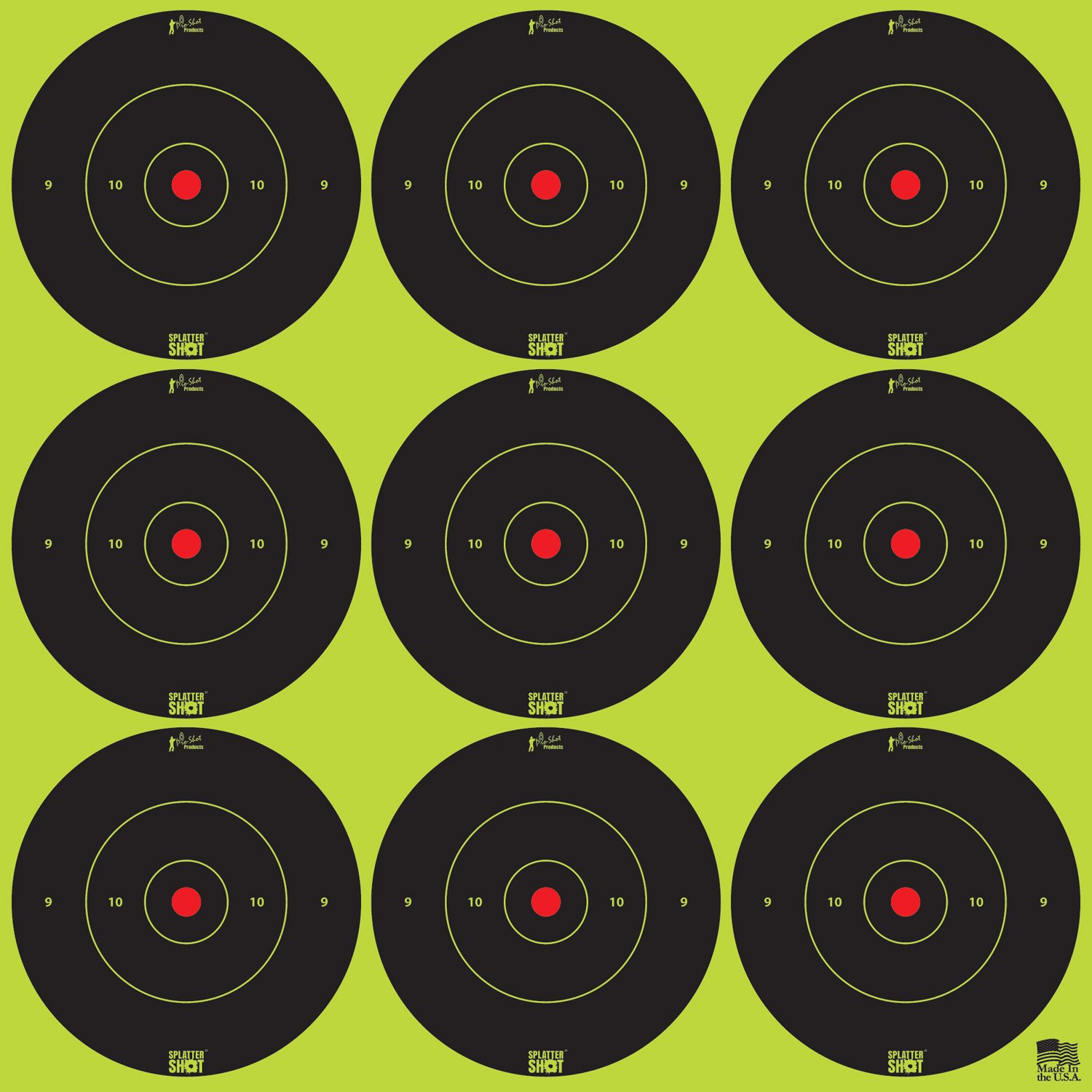 Pro-Shot 2 SplatterShot Green Bullseye Targets Peel and Stick 108/ct - Pro-Shot Products - 2"