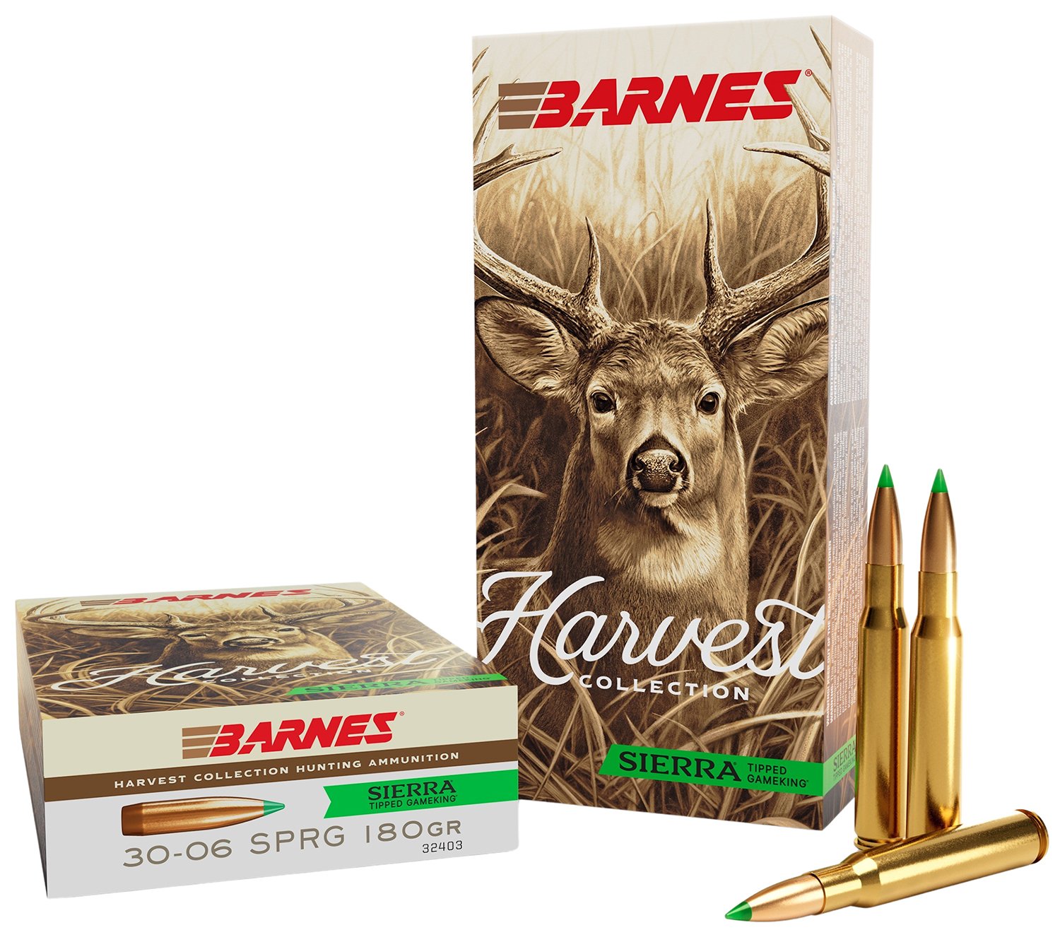 Barnes 32403 Harvest .30-06 Springfield 180Gr Sierra Tipped 20/Box - Barnes Bullets - SIERRA TIPPED GAMEKING