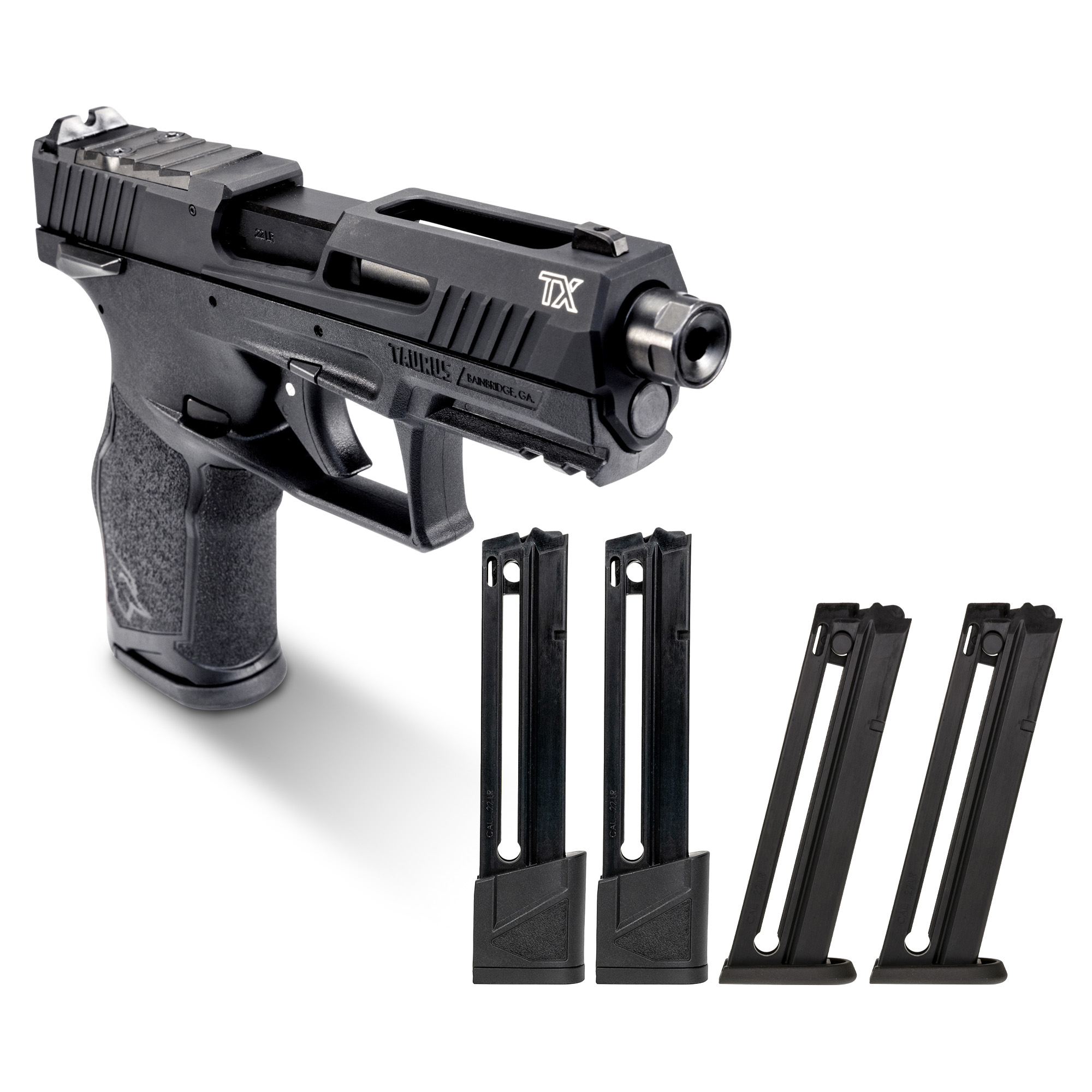 Taurus TX22 Handgun .22 LR 16(3)&22(2)rd Magazines 4.6 Barrel Black Slide/Black Frame T.O.R.O.