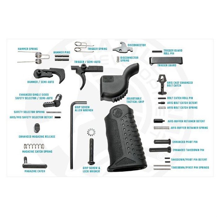 Battle Arms BAD-LPK-PKX Enhanced AR-15 Lower Parts Kit Matte Black Finish - Battle Arms Development