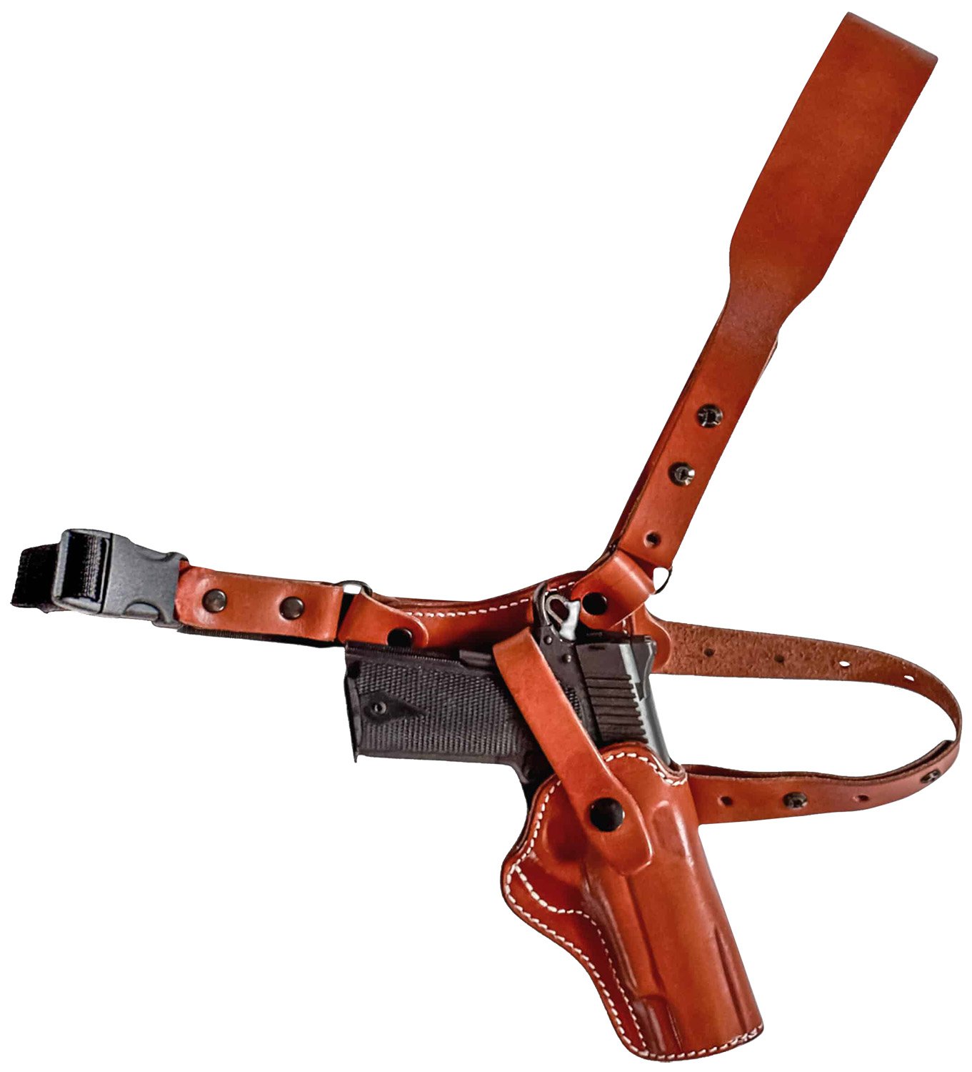 1791 Gunleather PFC-1-CBR-R Optic Ready 1911 Govt RH Shoulder Rig Brown - 1791 Gunleather - BROWN