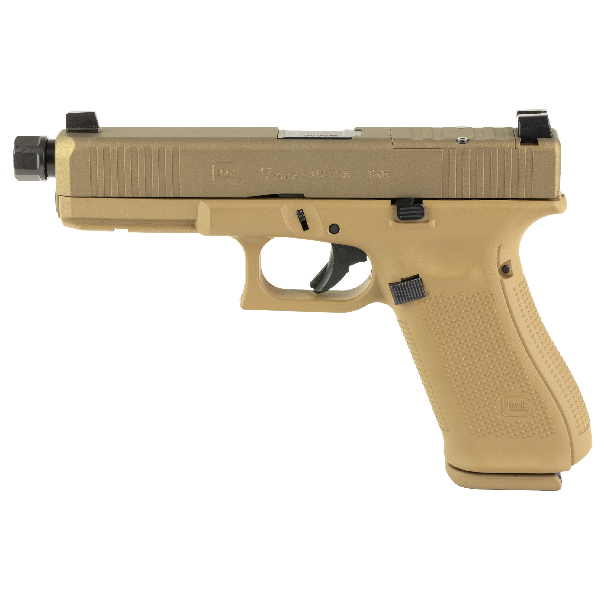 Glock 17XOR 9MM Optic-Ready Full-Size Pistol: FDE, Threaded Barrel, 3 Mags